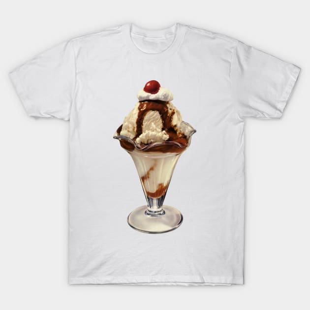 Ice Cream Sundae with a Cherry on Top T-Shirt by MasterpieceCafe